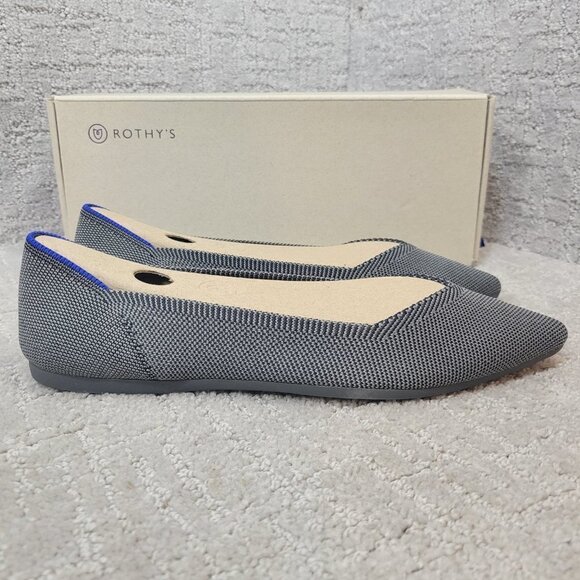 Rothys The Point Cloud Grey Pointed Toe Slip on Flat Shoes Multiple Sizes - Picture 5 of 12